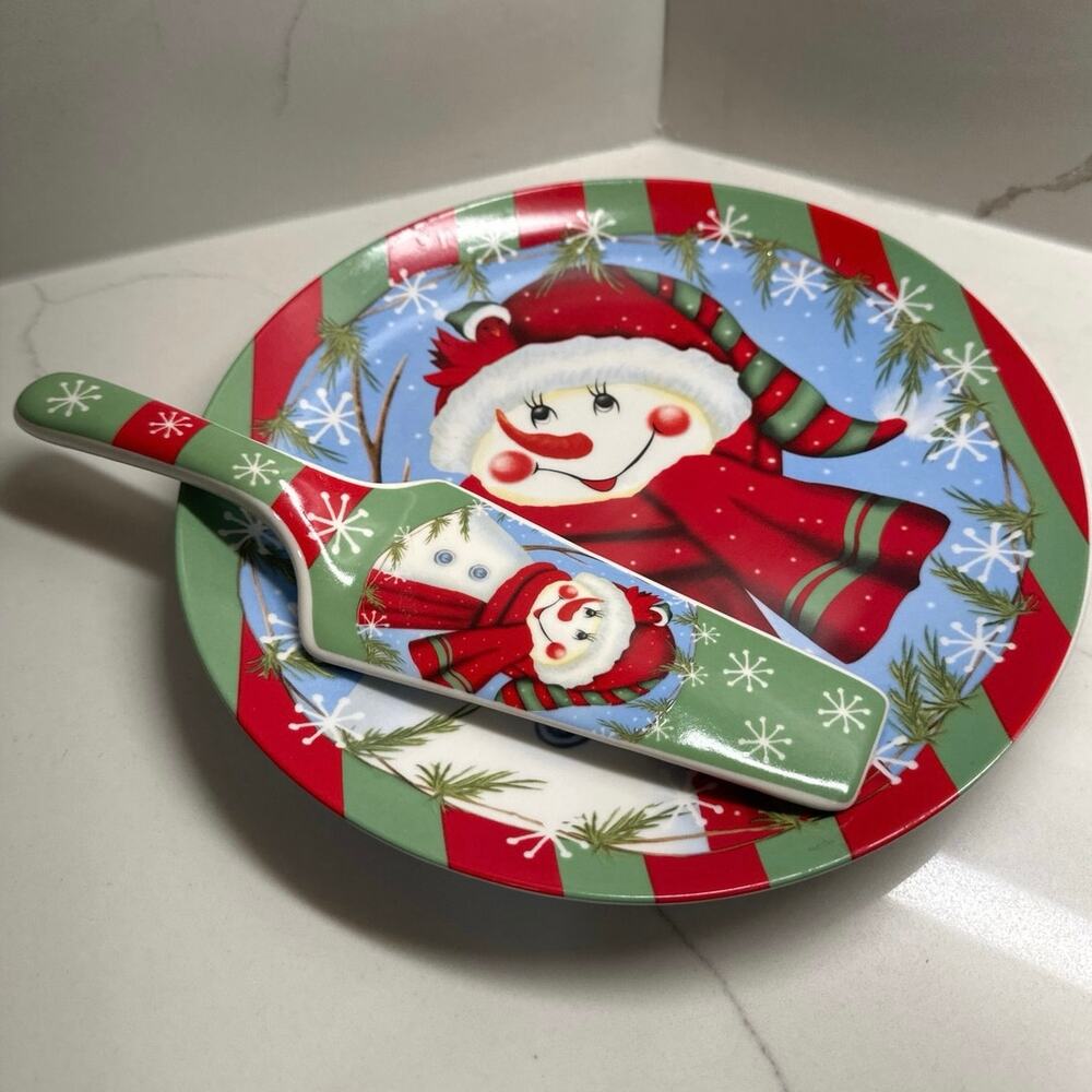 Snowman Cake Plate & Server Heartfelt Kitchen Creations